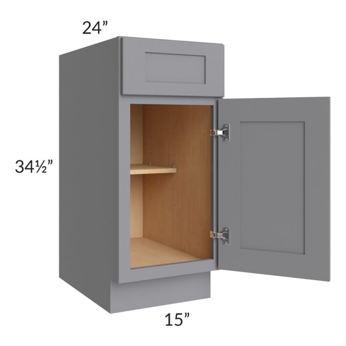 Grey Shaker 15" Base Cabinet