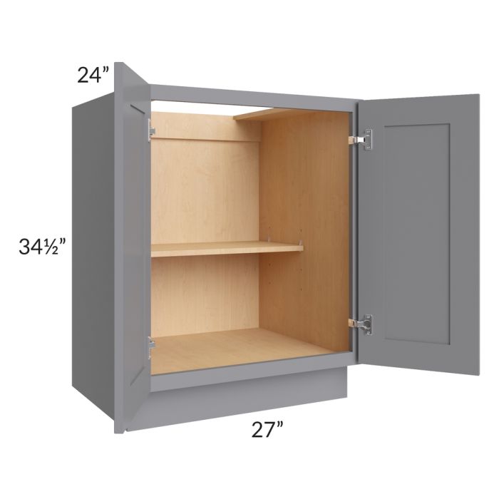 Graphite Grey Shaker 27" Full Height Door Base Cabinet