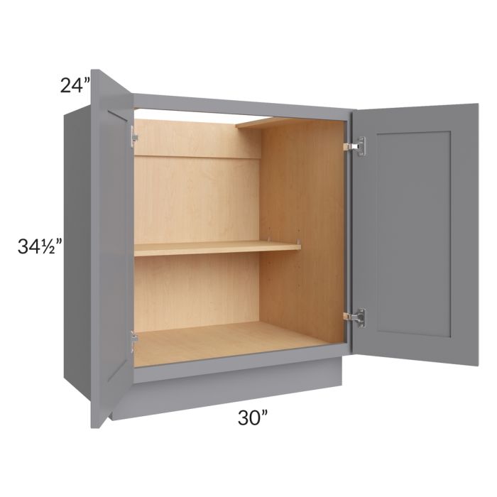 Graphite Grey Shaker 30" Full Height Door Base Cabinet