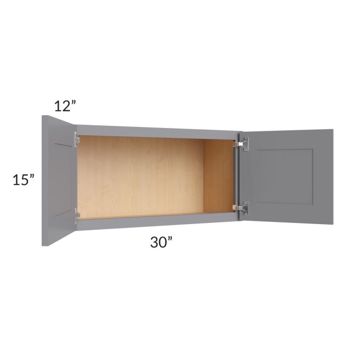 Grey Shaker 30x15 Wall Cabinet 