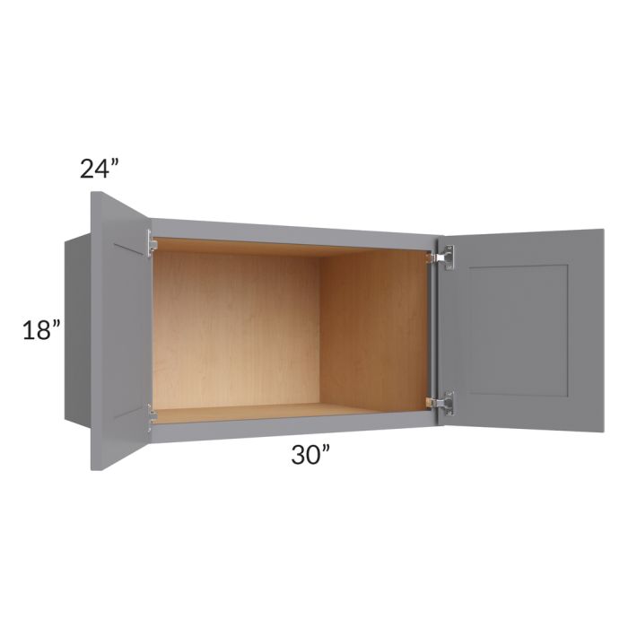 Grey Shaker 30x18x24 Wall Cabinet