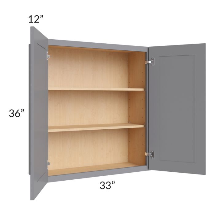 Grey Shaker 33x36 Wall Cabinet