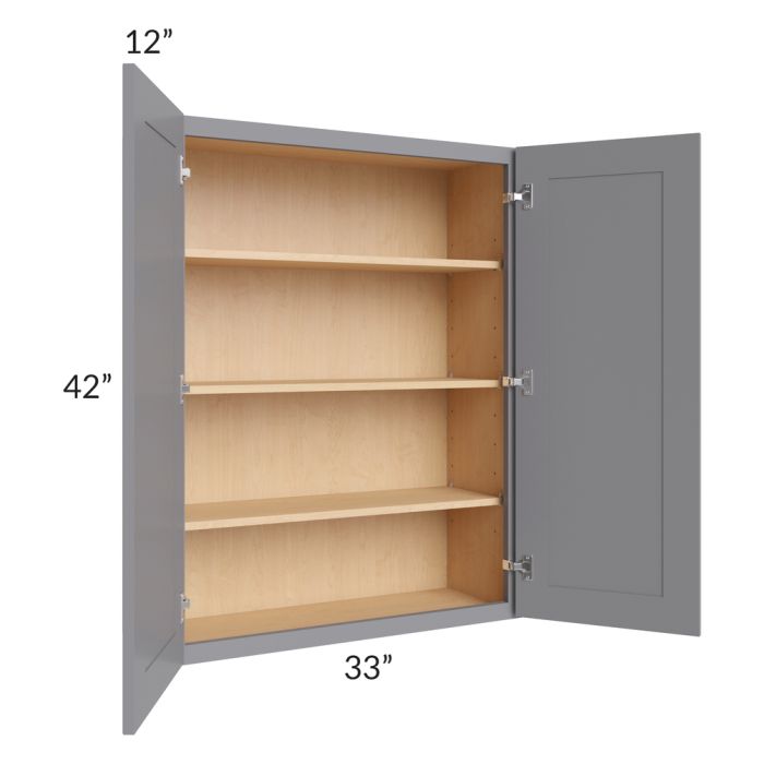 Grey Shaker 33x42 Wall Cabinet