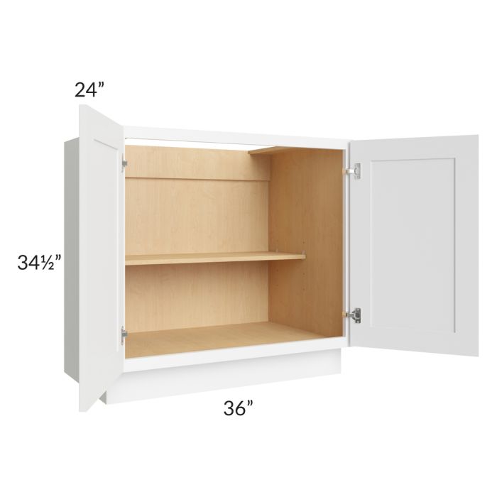 Brilliant White Shaker 36" Full Height Door Base Cabinet
