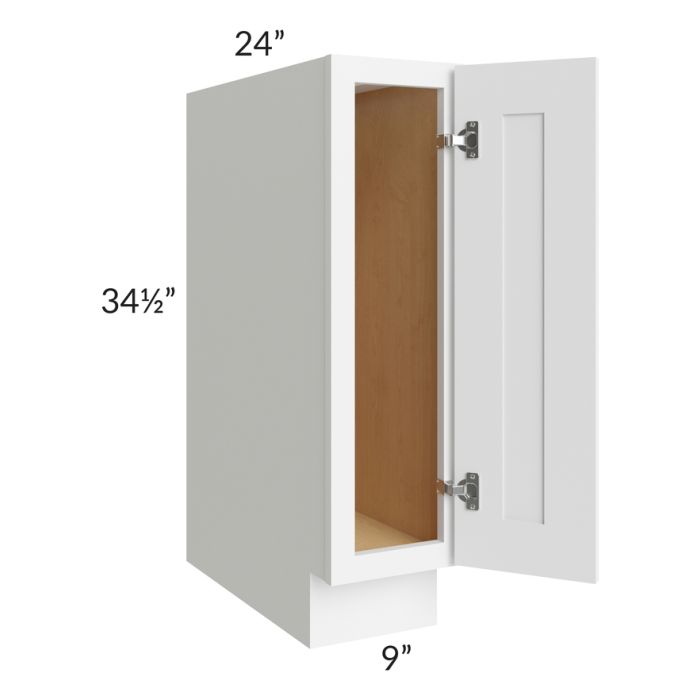 Brilliant White Shaker 09" Base Tray Cabinet