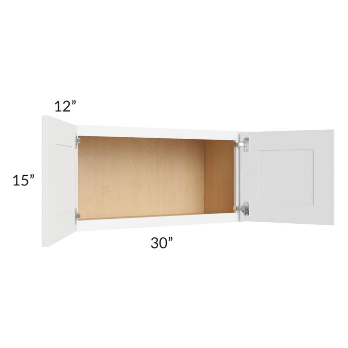 Brilliant White Shaker 30x15 Wall Cabinet 
