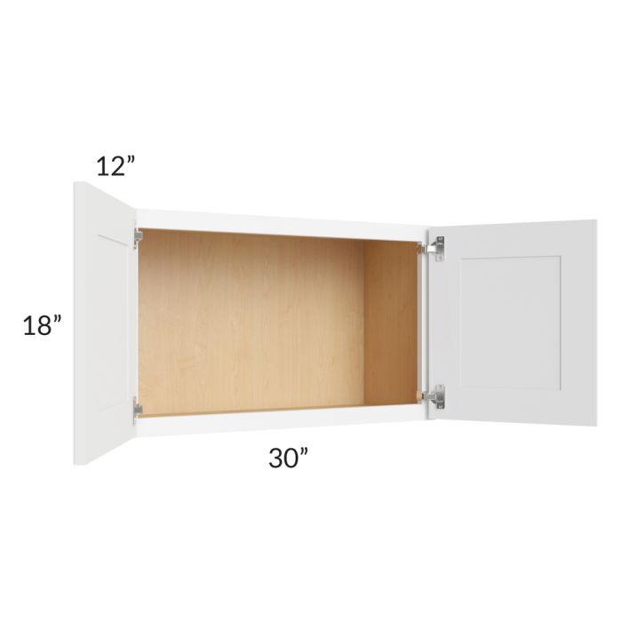 Brilliant White Shaker 30x18 Wall Cabinet 