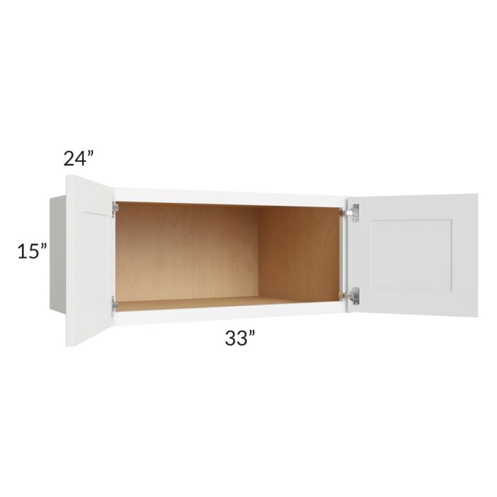 Brilliant White Shaker 33x15x24 Wall Cabinet