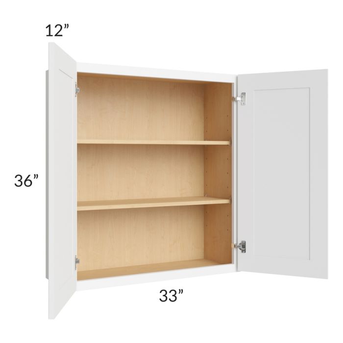 Brilliant White Shaker 33x36 Wall Cabinet