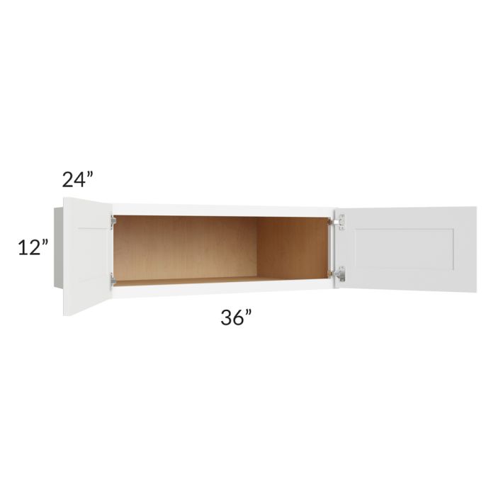 Brilliant White Shaker 36x12x24 Wall Cabinet 