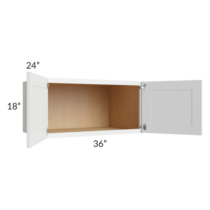 Lakewood White 36x18x24 Wall Cabinet 