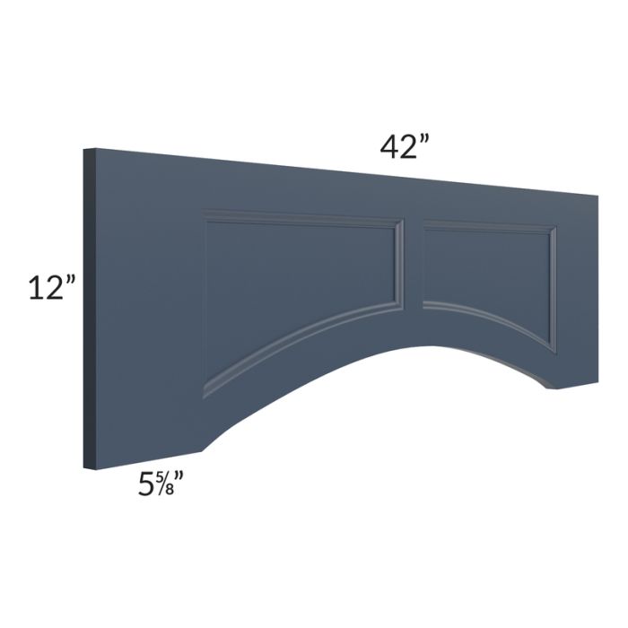 Midtown Blue Shaker 42" Arched Recessed Panel Valance (Trimmable)