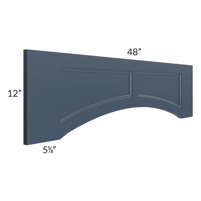Midtown Blue Shaker 48" Arched Recessed Panel Valance (Trimmable)