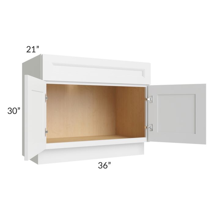 Belfast White 36" Vanity Sink Base Cabinet (30" Height)