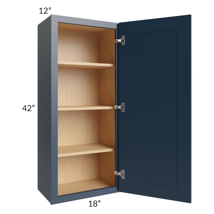 Midtown Blue Shaker 18x42 Wall Cabinet