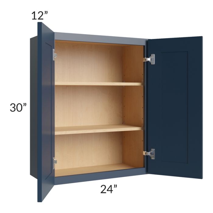 Midtown Blue Shaker 24x30 Wall Cabinet