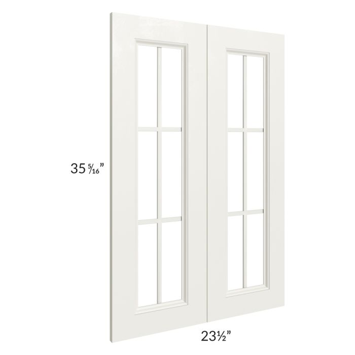Providence Cream Glaze 24x36 Mullion Glass Doors Only with Glass Included