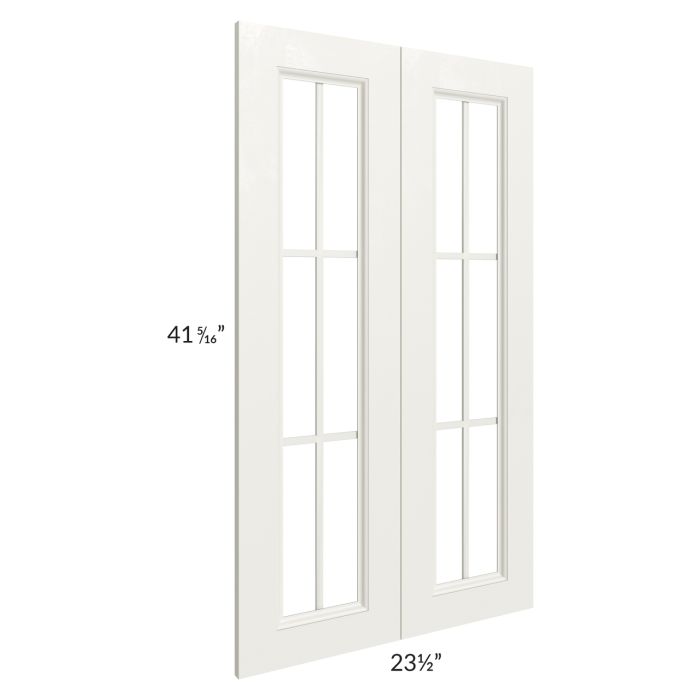 Providence Cream Glaze 24x42 Mullion Glass Doors Only with Glass Included