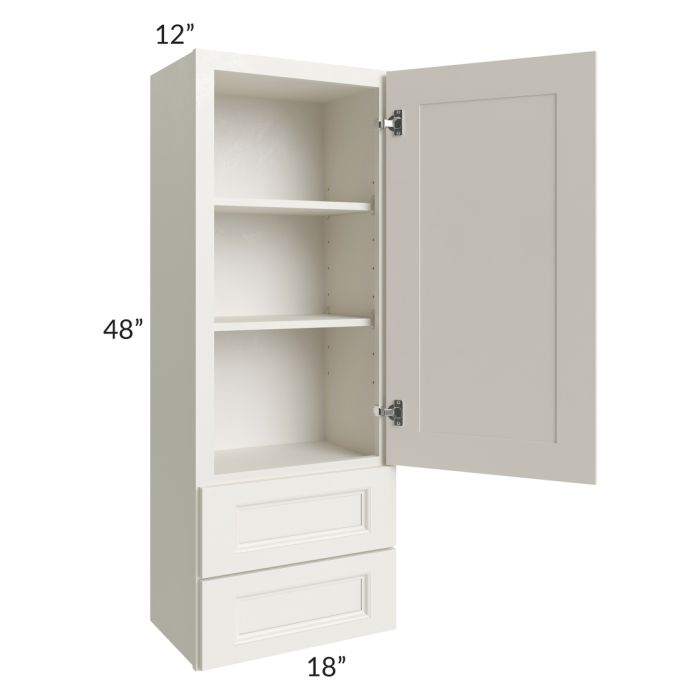 Providence Cream 18x48 Wall Cabinet with 2 Drawers