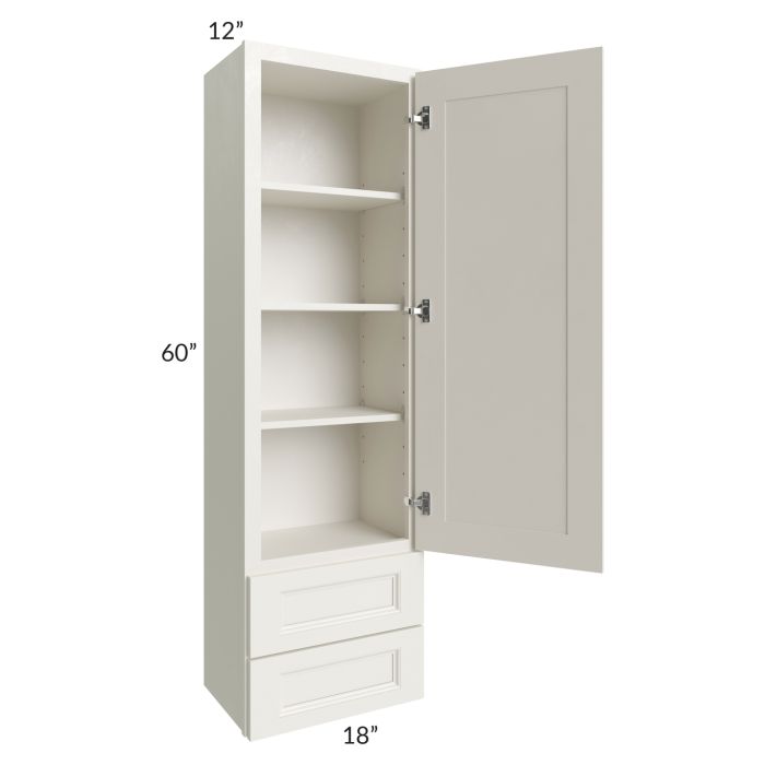 Providence Cream 18x60 Wall Cabinet with 2 Drawers