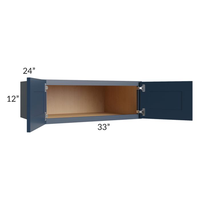 Midtown Blue Shaker 33x12x24 Wall Cabinet
