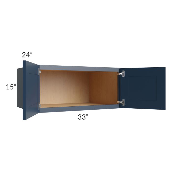 Midtown Blue Shaker 33x15x24 Wall Cabinet