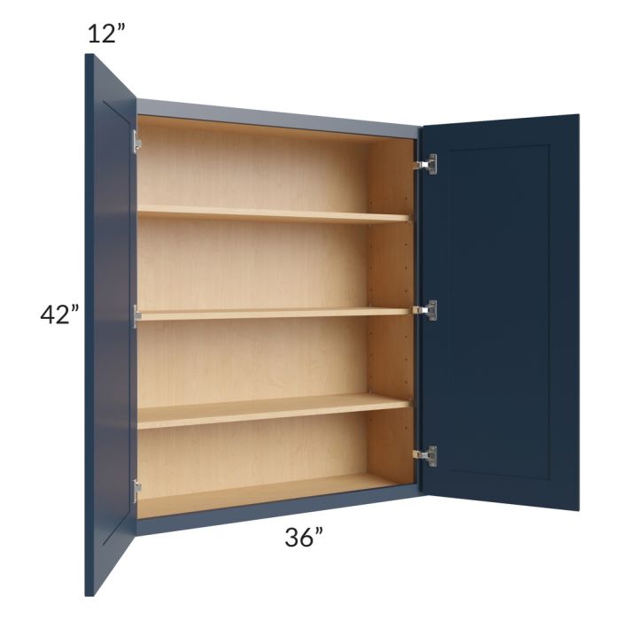 Midtown Blue Shaker 36x42 Wall Cabinet
