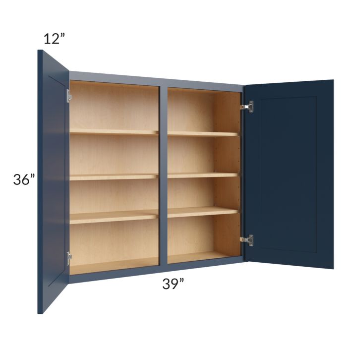 Midtown Blue Shaker 39x36 Wall Cabinet