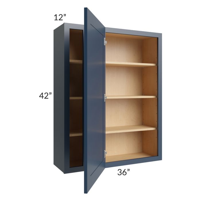 Midtown Blue Shaker 36x42 Blind Corner Wall Cabinet