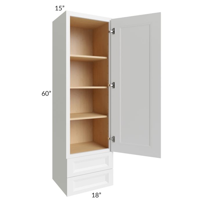 Salem White 18x60x15 Wall Cabinet with Drawers