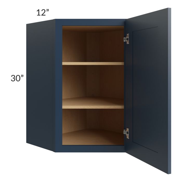 Midtown Blue Shaker 24x30 Diagonal Corner Wall Cabinet