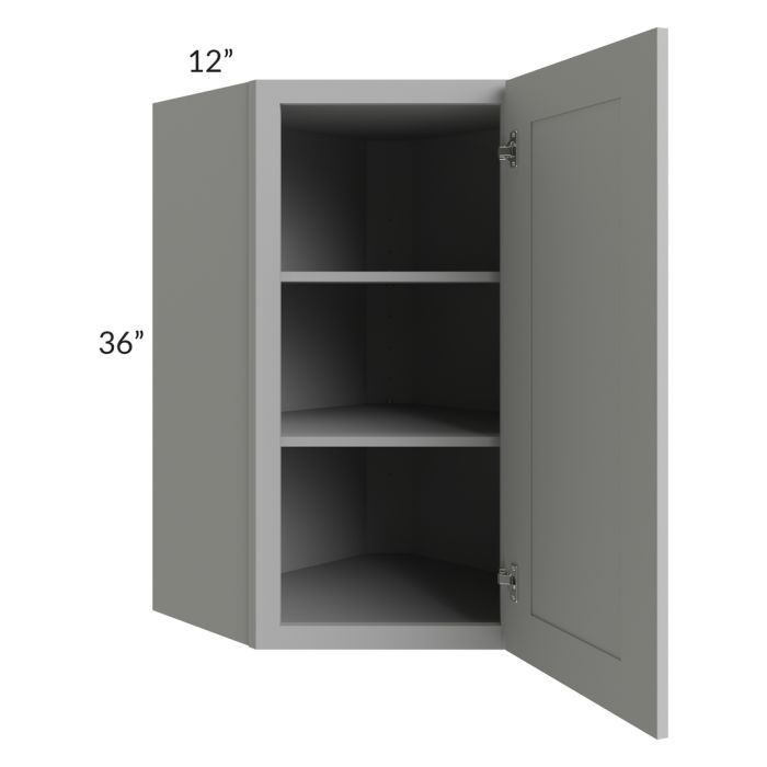 Dove Grey Shaker 24x36 Wall Diagonal Corner Cabinet