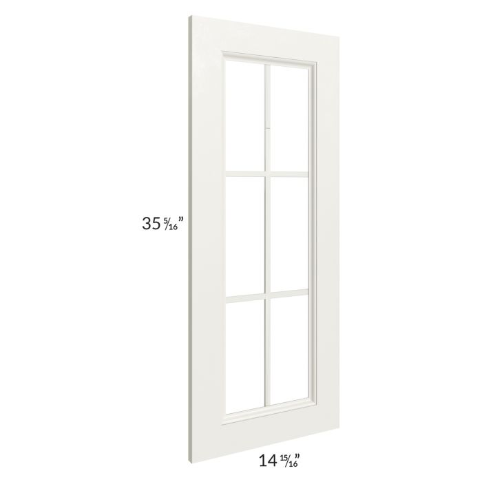 Providence Cream 24x36 Wall Diagonal Corner Mullion Glass Door Only with Glass Included