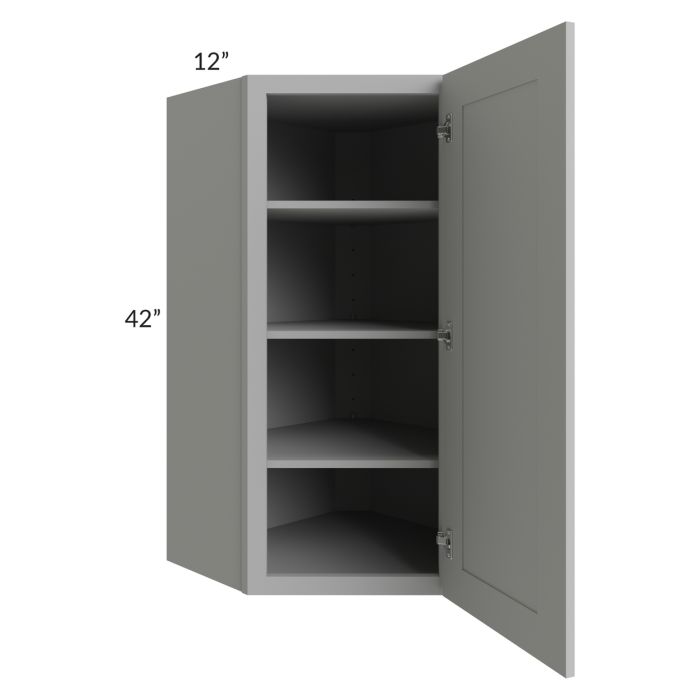Dove Grey Shaker 24x42 Wall Diagonal Corner Cabinet