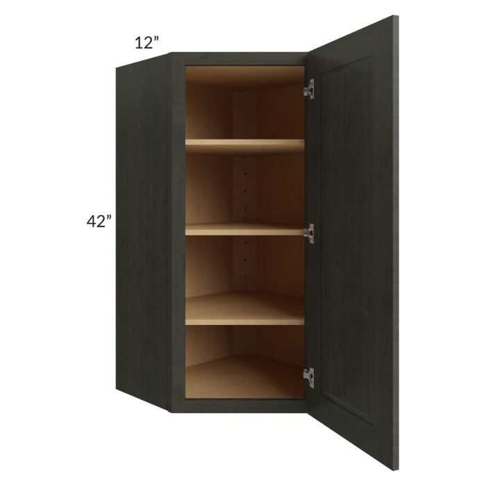 Charlotte Dark Grey 24x42 Wall Diagonal Corner Cabinet