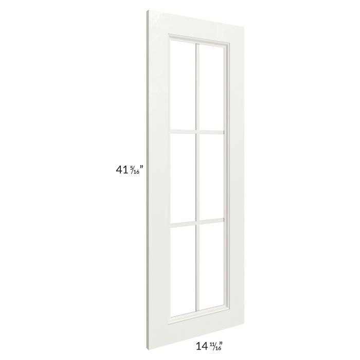 Providence Cream 24x42 Wall Diagonal Corner Mullion Glass Door Only with Glass Included