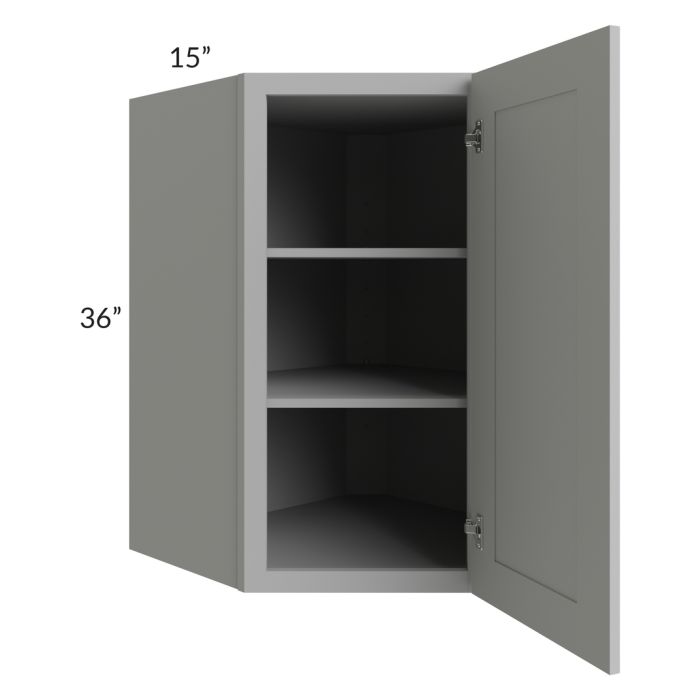 Dove Grey Shaker 27x36x15 Wall Diagonal Corner Cabinet