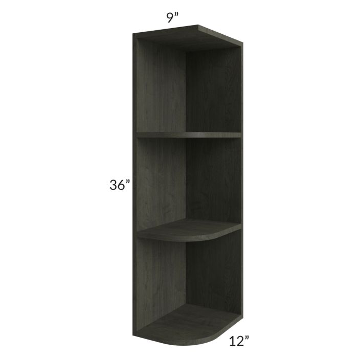 Charlotte Dark Grey 9x36 Wall End Shelf Cabinet