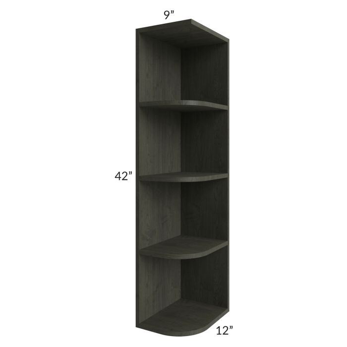Charlotte Dark Grey 9x42 Wall End Shelf Cabinet