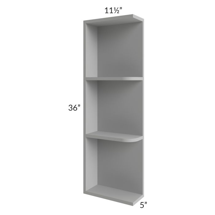 Dove Grey Shaker 05x36 Wall End Shelf Cabinet