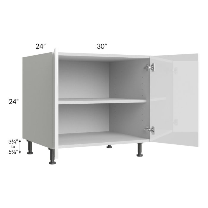 Milan White Gloss 30" 2-Door Range Top Base Cabinet
