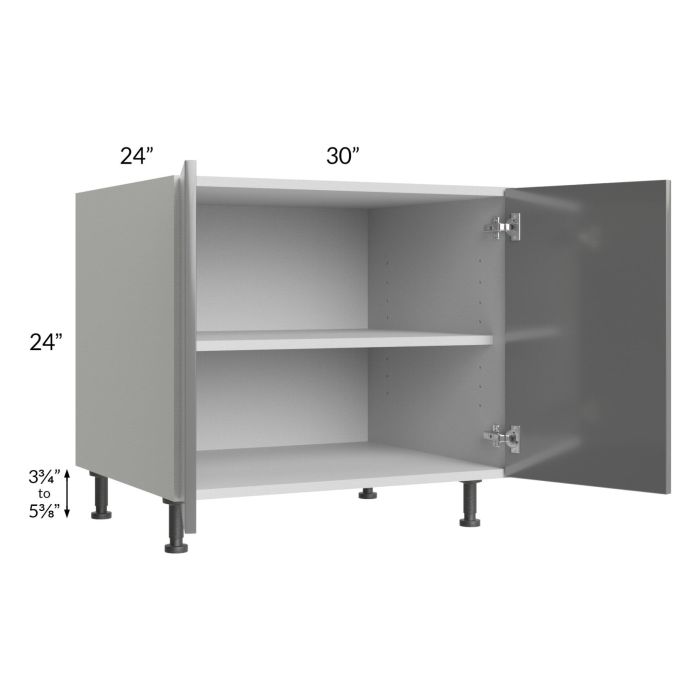 Milan Grey Gloss 30" 2-Door Range Top Base Cabinet