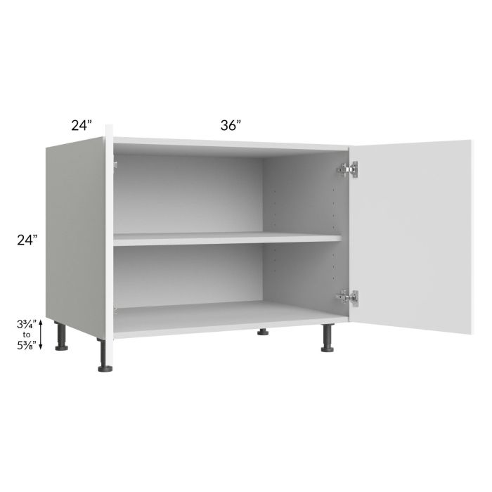 Milan White Matte 36" 2-Door Range Top Base Cabinet