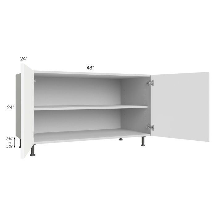 Milan White Matte 48" 2-Door Range Top Base Cabinet