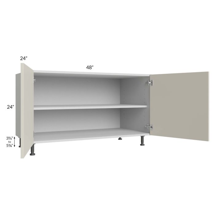 Milan Beige Matte 48" 2-Door Range Top Base Cabinet