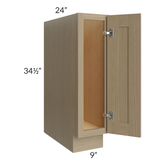 Royal Natural Shaker 9" Full Height Door Base Cabinet