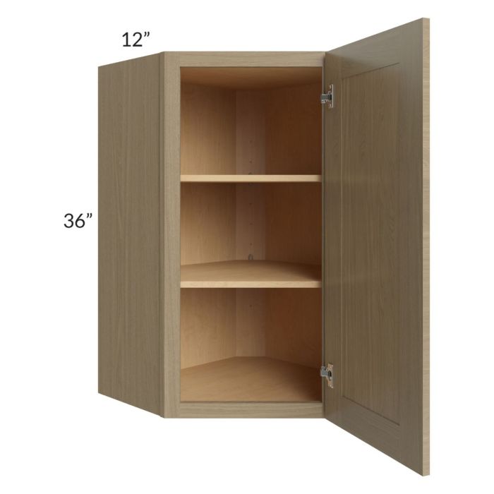 Royal Natural Shaker 24x36 Wall Diagonal Corner Cabinet