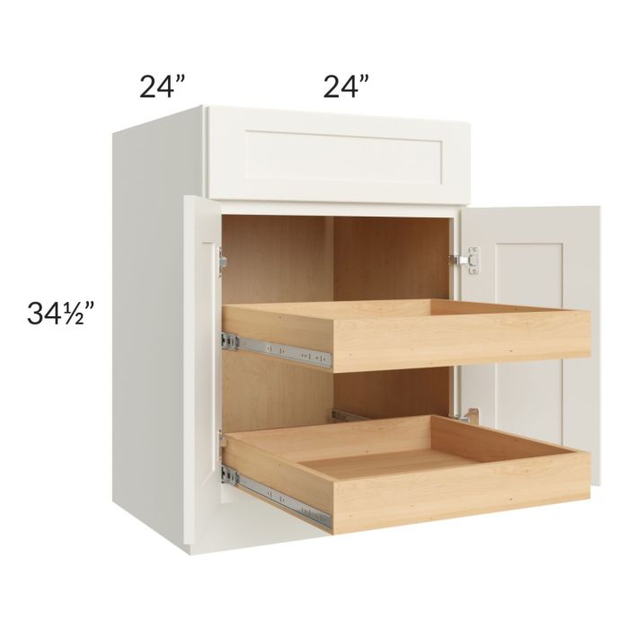 Linen Shaker 24" Base Cabinet with 2 Rollout Trays