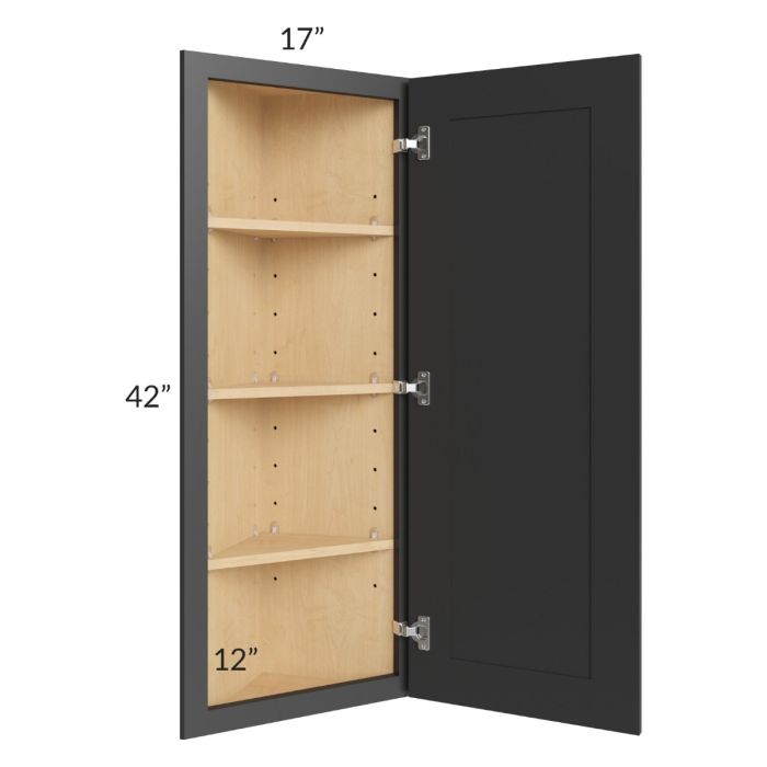 Madison Black Shaker 12x42 Angle Wall Cabinet