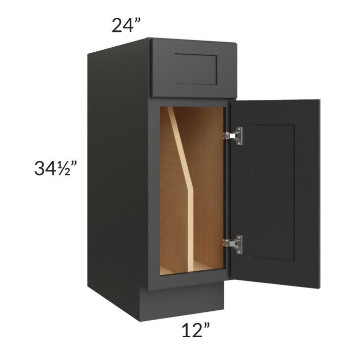 Madison Black Shaker 12" Tray Divider Base Cabinet